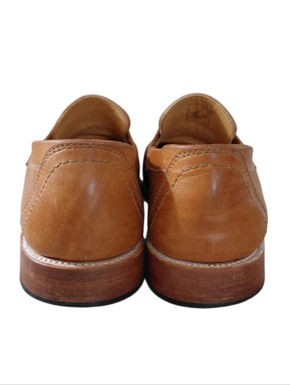 Adelante The Luca Chestnut Leather Penny Loafers Size 9.5 Classic Slip-On Shoes